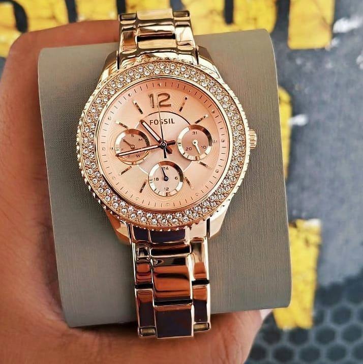 Fossil stella shop watch rose gold