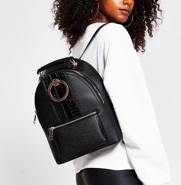 River island best sale black rucksack