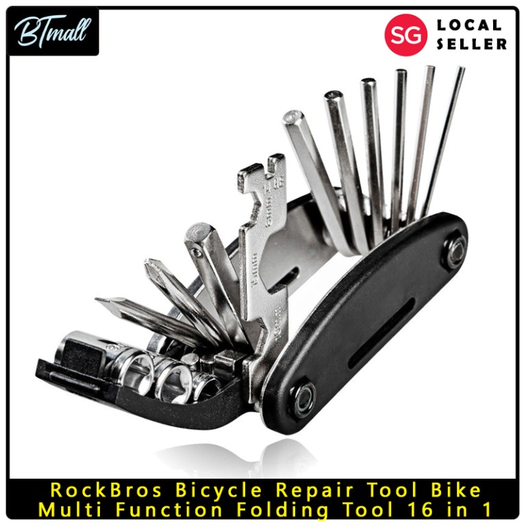 RockBros Bicycle Repair Tool Bike Pocket Multi Function Folding 16 in 1 