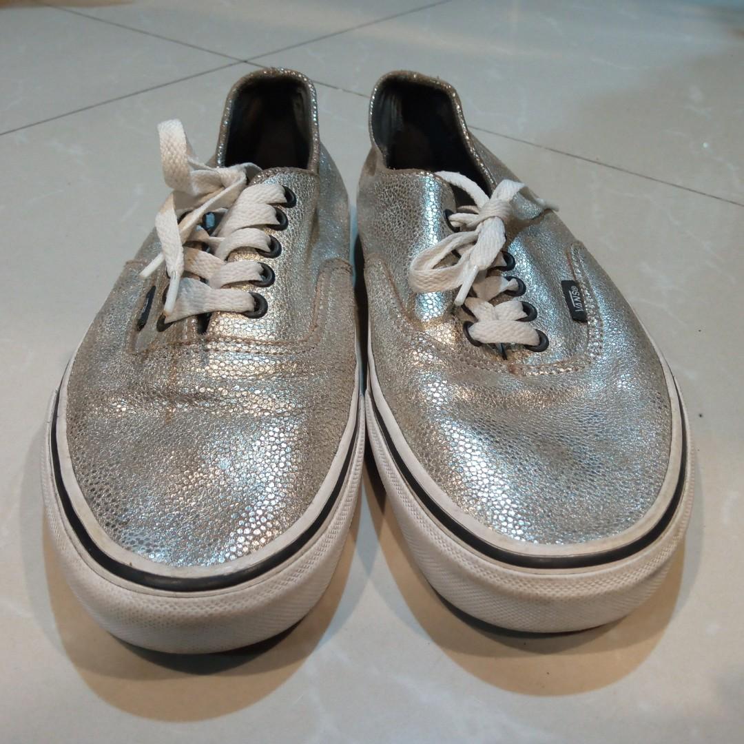 silver sparkly vans