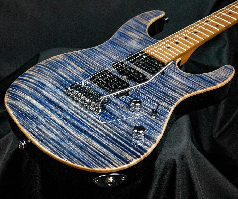 Suhr Modern Pro Guitar, Trans Blue Denim Slate, Maple, Matching