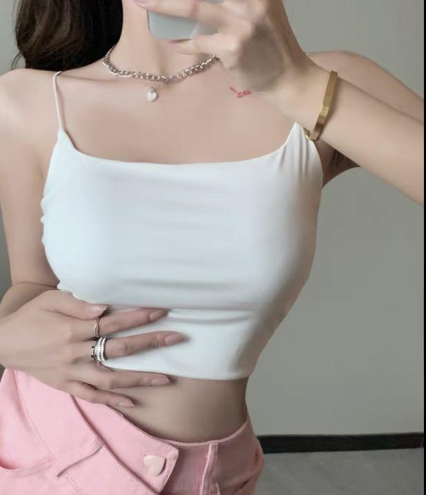 Summer hot spaghetti strap with padding tank top singlet camisole