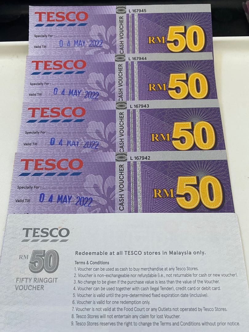 TESCO / LOTUS’S Malaysia Cash Voucher RM250, Tickets & Vouchers, Vouchers on Carousell