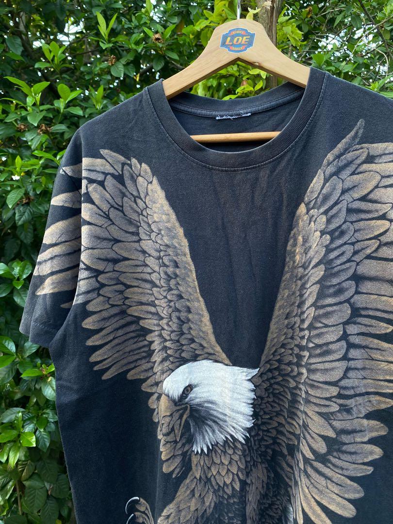 Vintage Hazelwood Bald Eagle AOP Single Stitch T-Shirt Travis Scott Harley  - L 海外 即決 - スキル、知識