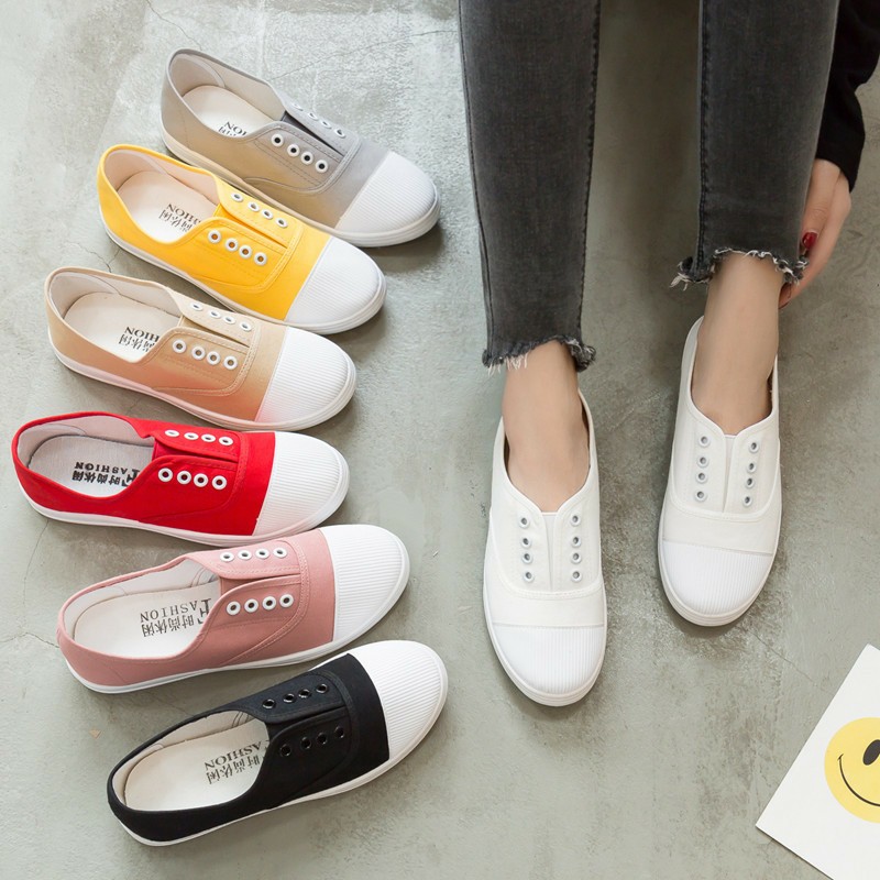 White canvas hotsell slip on shoes