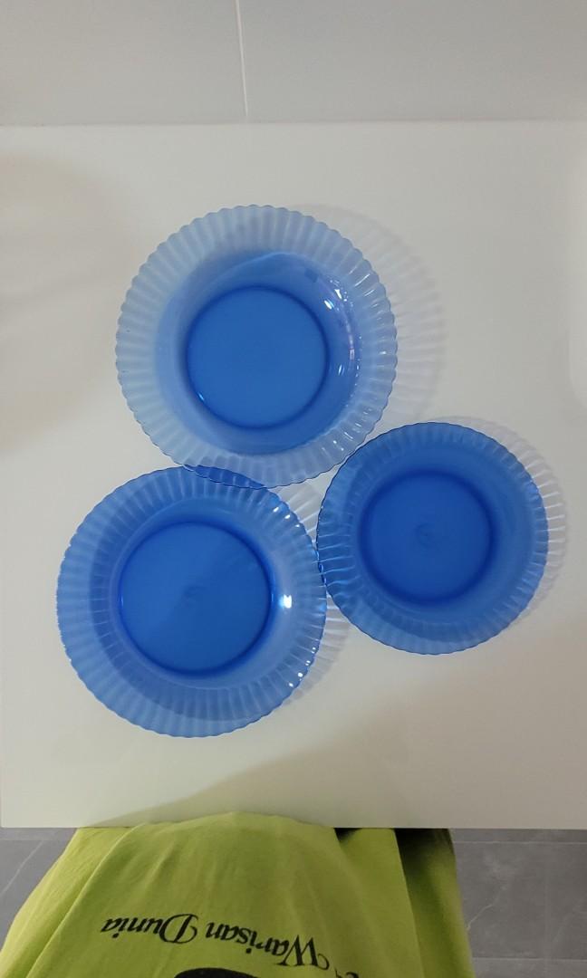 10 pcs Vintage Cobalt Blue Glass Dinnerware (Plates ...