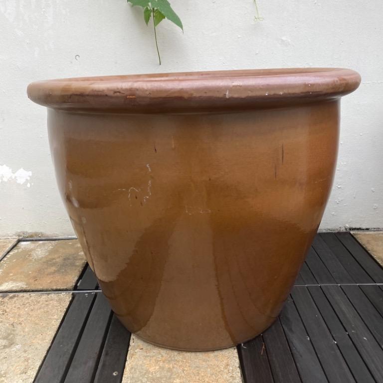 PRICE REDUCTION 2 x HUGE ceramic plant pots 60cm & 64cm diameter