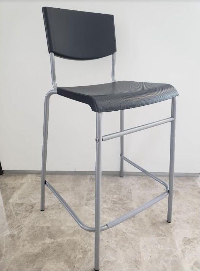 2X IKEA STIG Bar Stool High Chair with Backrest, Furniture & Home