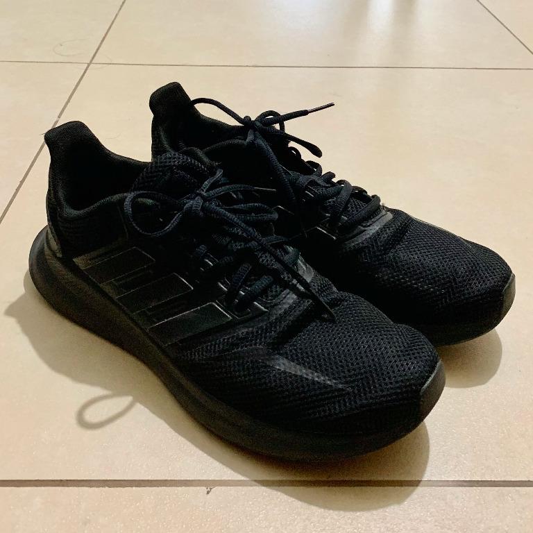 Adidas all black running shoes deals
