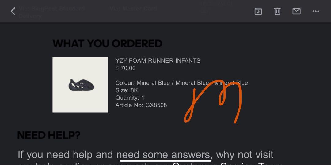 Yeezy Foam Runner Mineral Blue Size 8K Kids kids