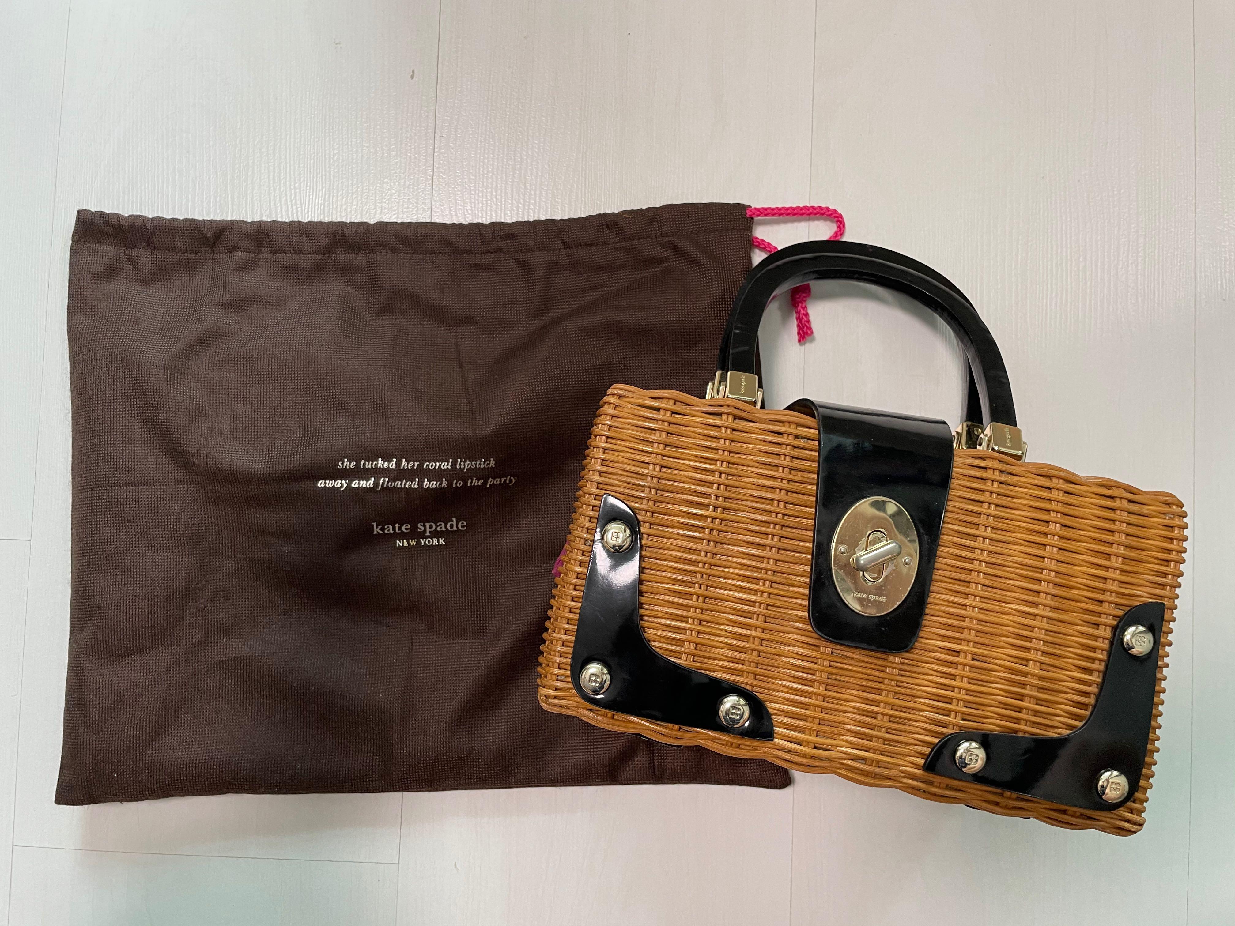 Authentic Kate Spade rattan bag, Luxury, Bags & Wallets on Carousell