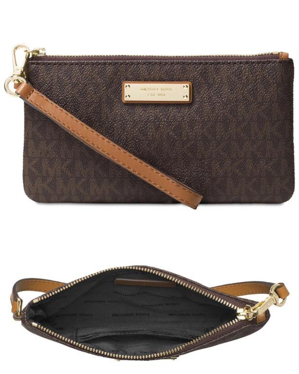 Michael kors jet set signature store medium wristlet