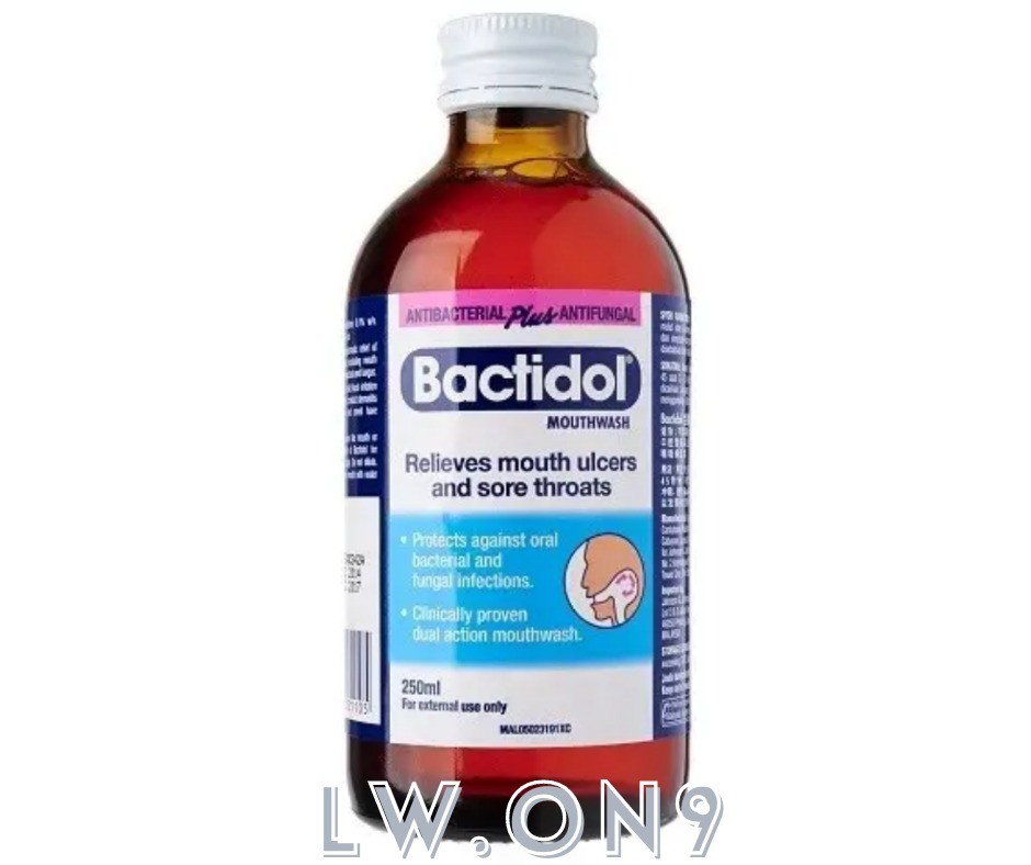 BACTIDOL MOUTHWASH RELIEVES MOUTH ULCERS AND SORE THROATS 250ML, Beauty
