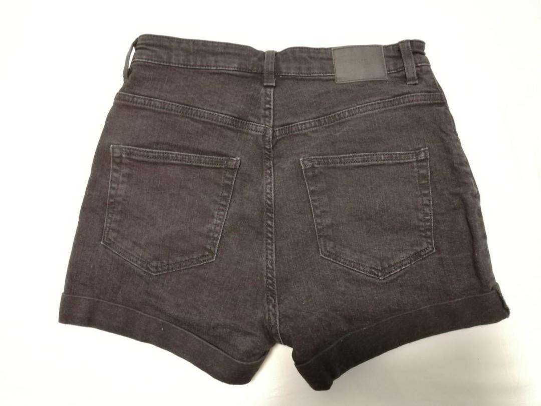 Black denim shorts - UK size 10, Women
