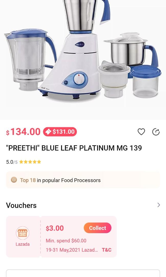 Blender and grinder set (Preethi Platinum brand), TV & Home Appliances