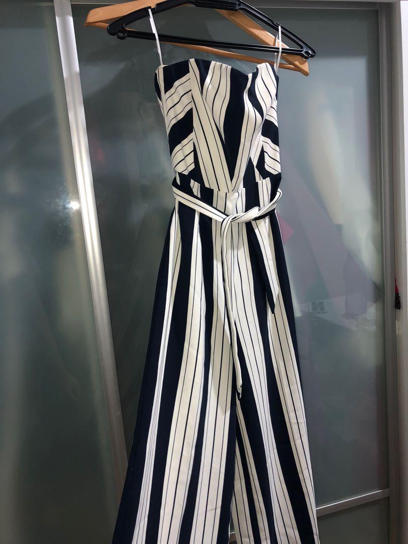 H&m sales striped jumpsuit