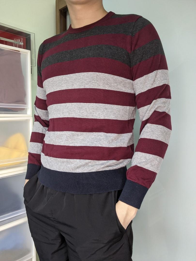Bossini Stripes Sweater Red Black White