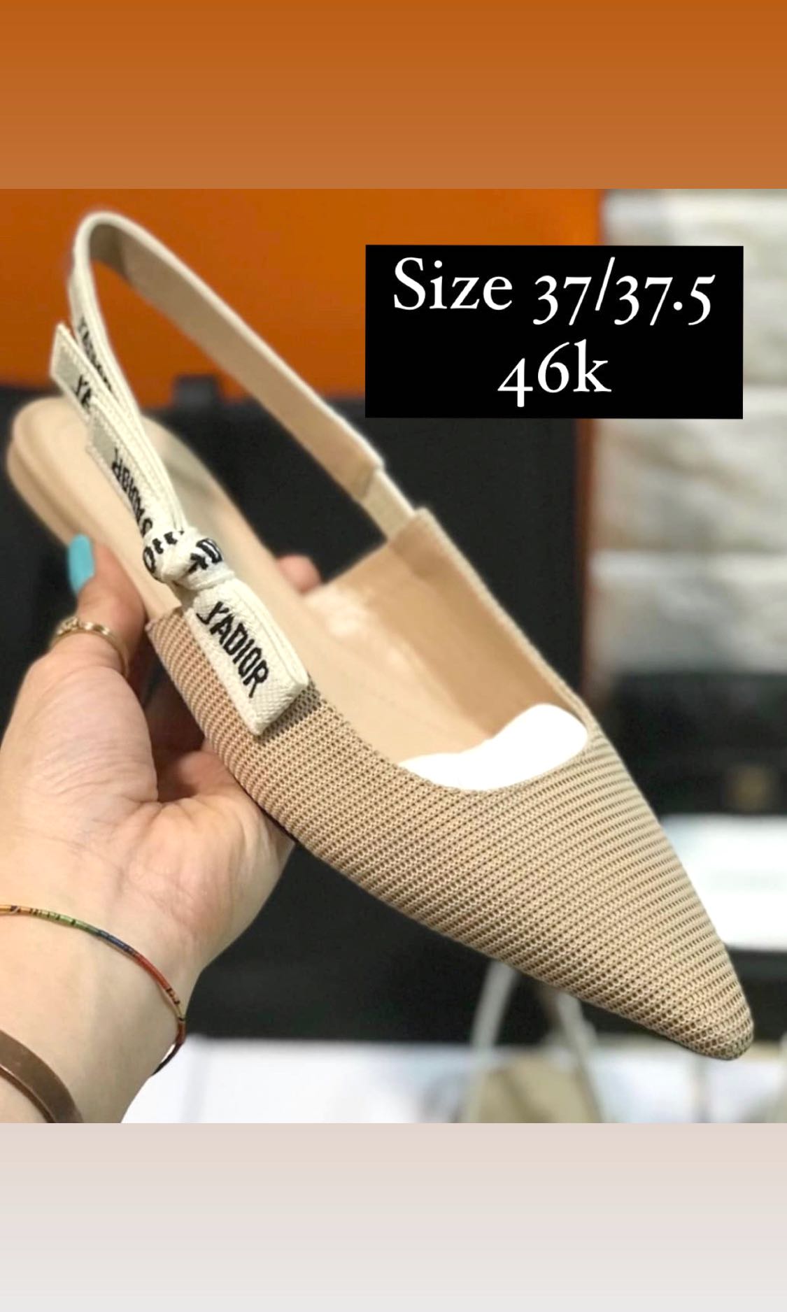Dior hotsell slingback beige