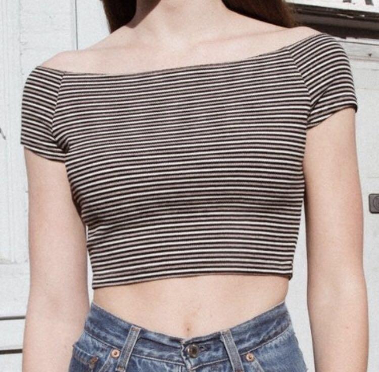 Brandy melville white off shoulder Ellery top, Women's Fashion, Tops, Other  Tops on Carousell