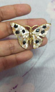 Butterfly and cat brooch