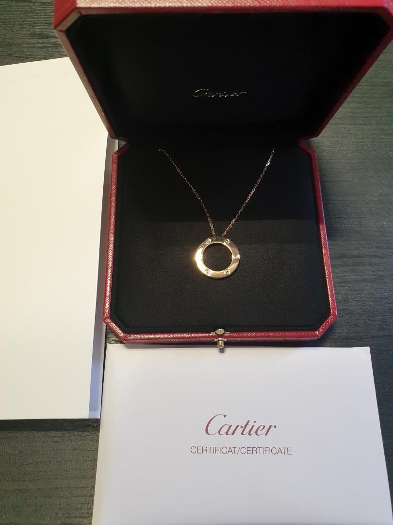 Cartier Love Necklace Rose Gold With Diamonds Luxury Accessories On Carousell