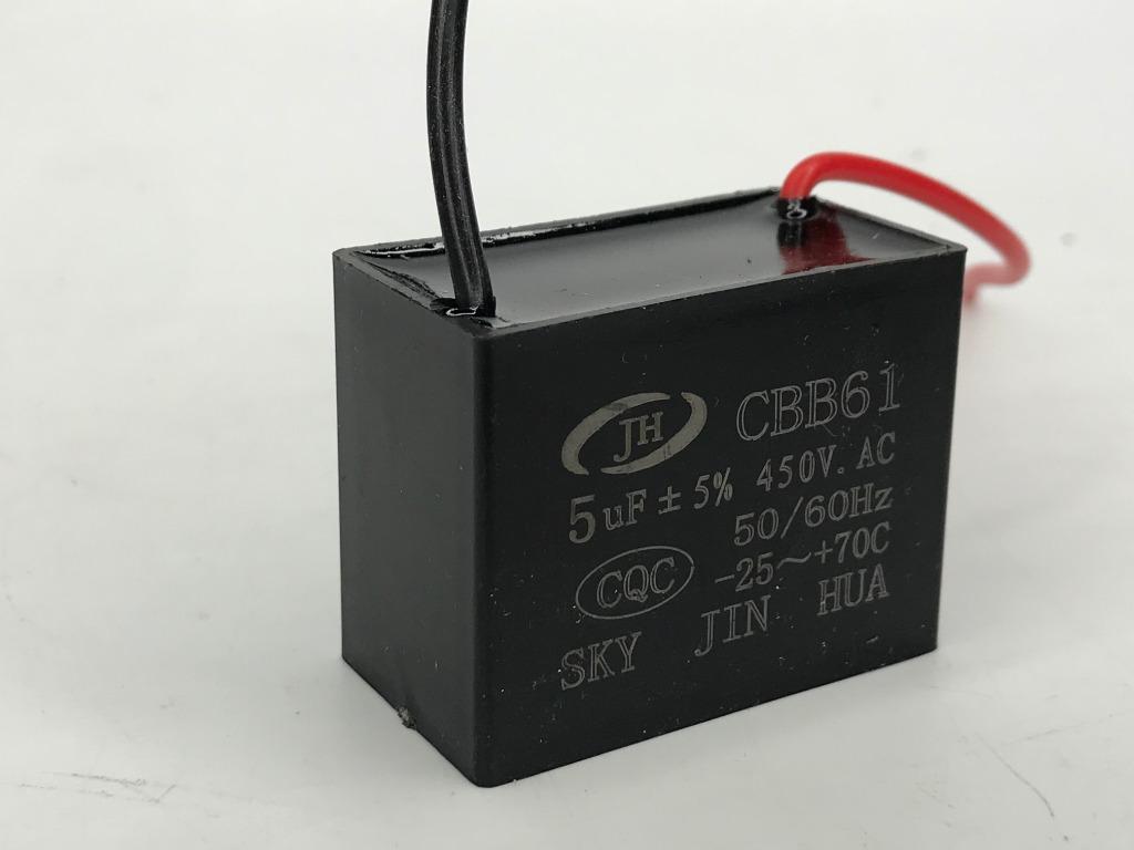 CBB61 3.5uF 450V Ceiling Fan Motor Capacitor - 2 Wire, 50/60Hz