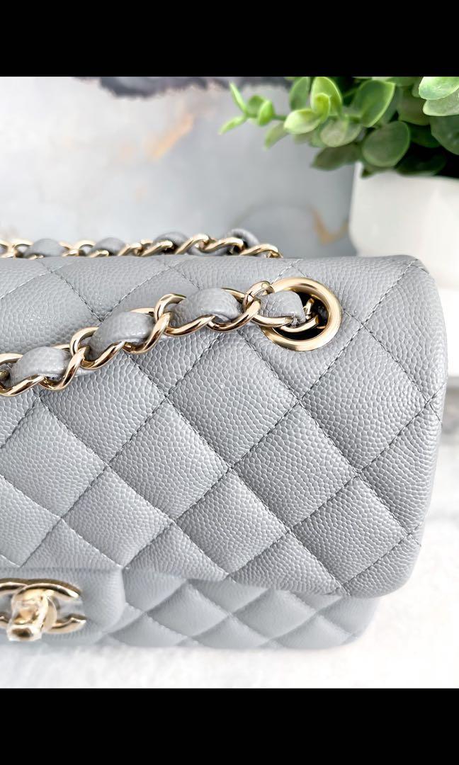 Hot deal ! Chanel Small Classic Flap Dark Grey /Etain GHW, Luxury