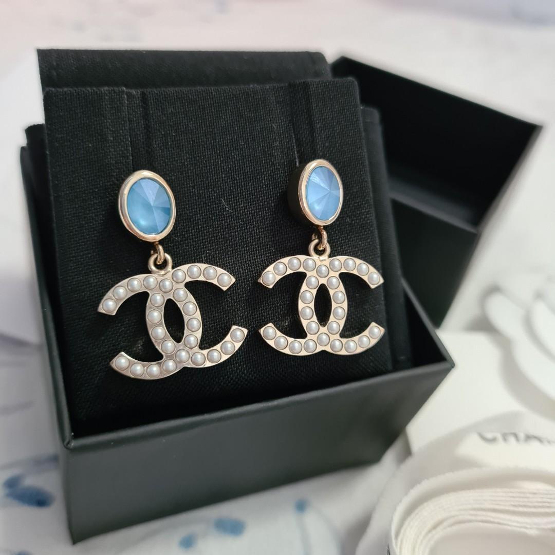 Hanging chanel earrings sale