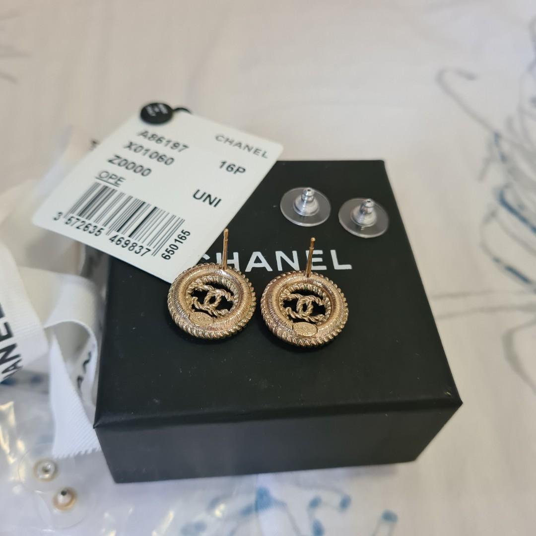 Chanel earrings round studs Luxury Accessories on Carousell