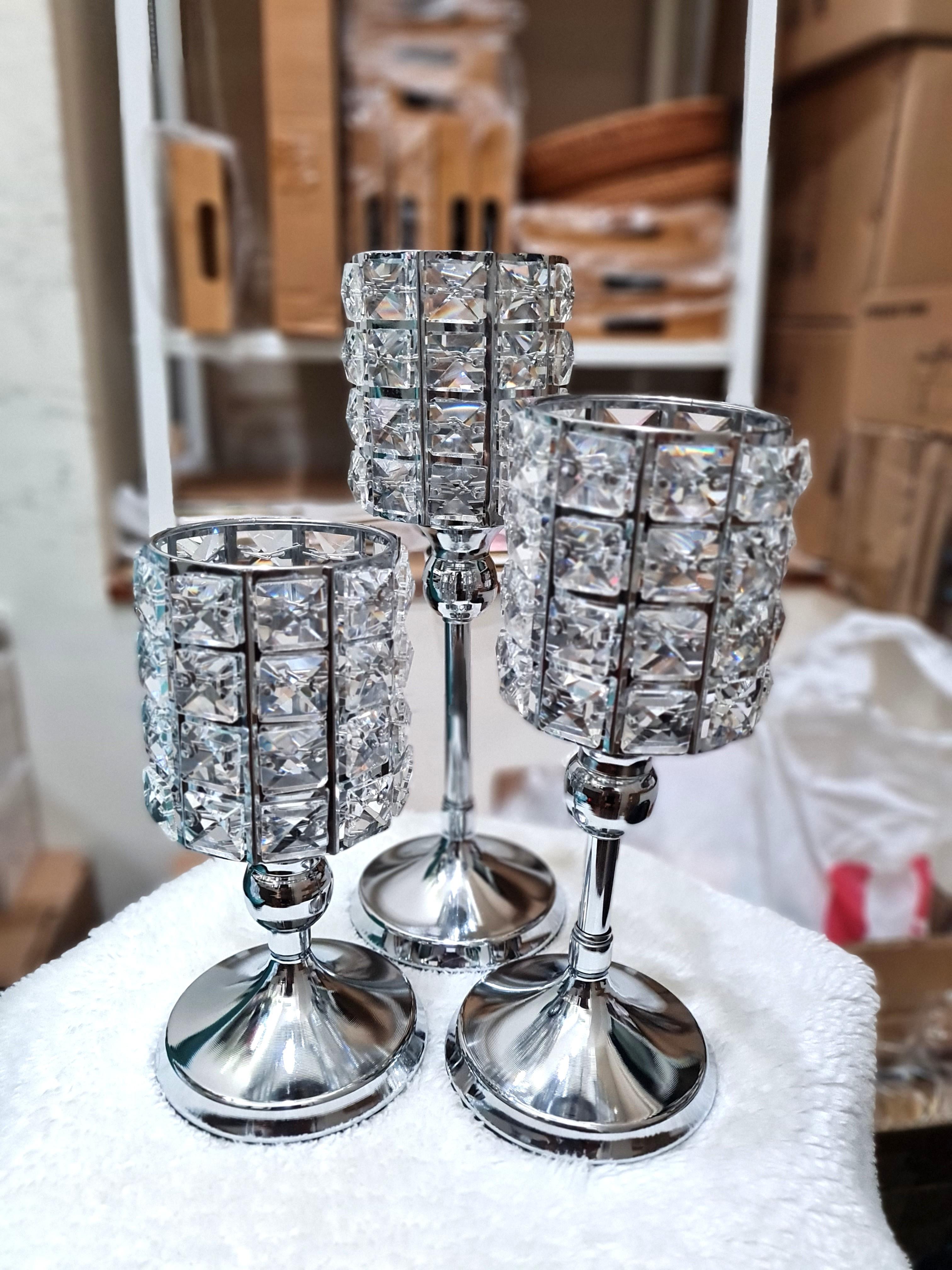 Crystal Candle Lantern Gold Candle Holders Wedding Candelabra