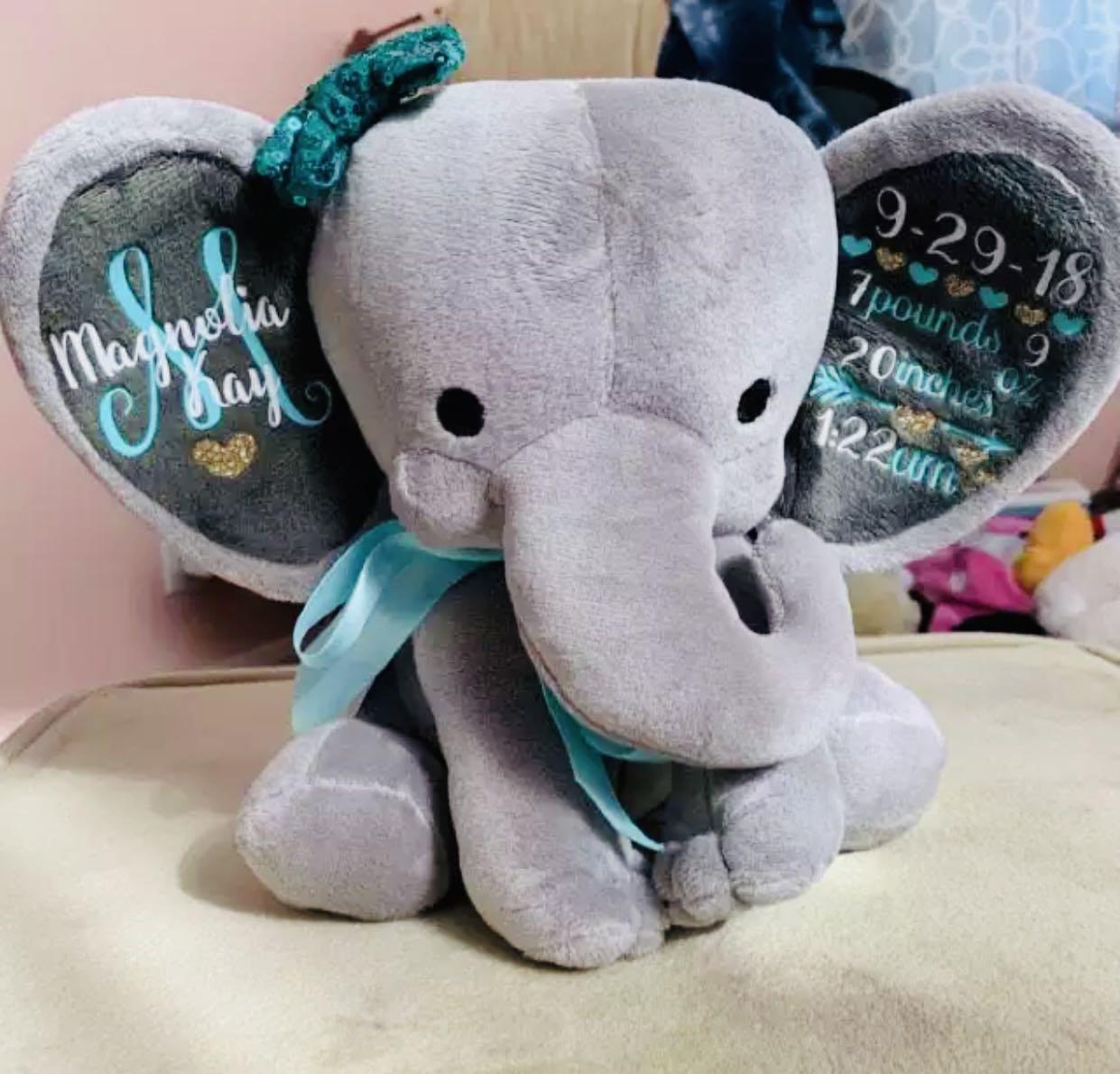 personalized baby gift Birth Stat Elephant Birth Stats Stuffed Animal Personalized Elephant Stuffed Animal Birth Announcement Elephant Birth Stat Elephant Birth stat stuffed animal