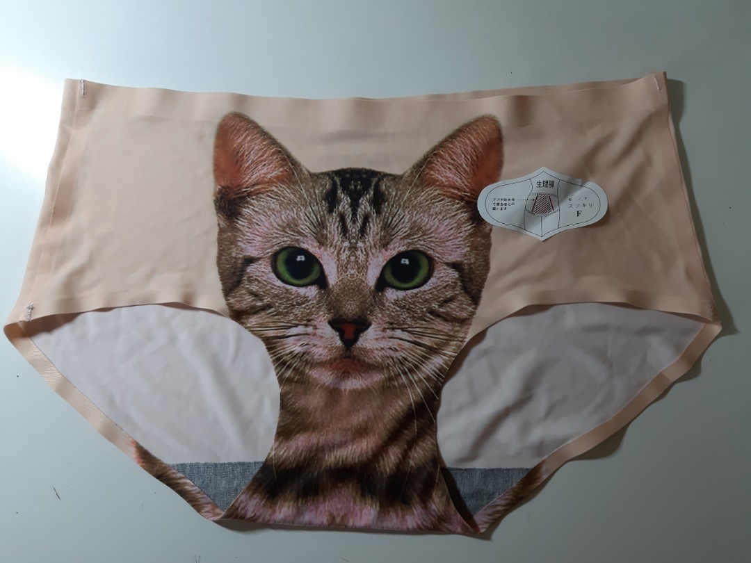 Cute cat women underwear/panties (silk), Women's Fashion, New Undergarments  & Loungewear on Carousell
