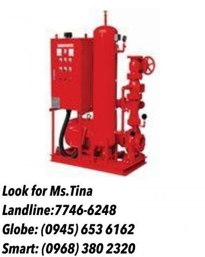 Fire-fighting pump set with out/jockey pump (Category: Construction Tools & Equipment) located in Manila. Submitted by tina.sales (Listing ID 1090681398, Image 1). Description: Fire-fighting pump set with out/jockey pump Model;FF80-XA3220-27.5 Price;302,142 Globe: 0 9 4 5 6 5 3 6 1 6 2 Smart: 0 9 6 8 3 8 0 2 3 2 0 Landline: 8 5 5 7 6 6 1.