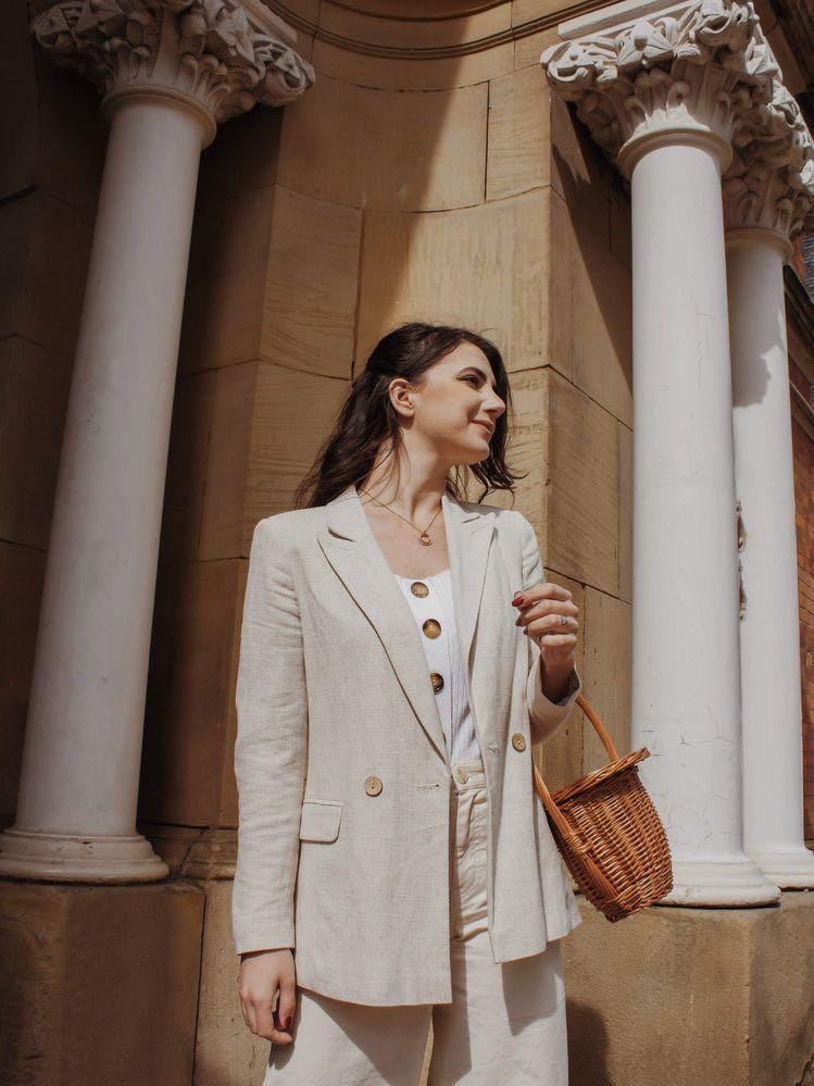 H&m linen blazer discount
