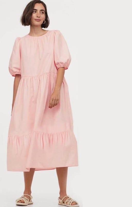 BOOKED: H\u0026M tiered poplin midi dress 