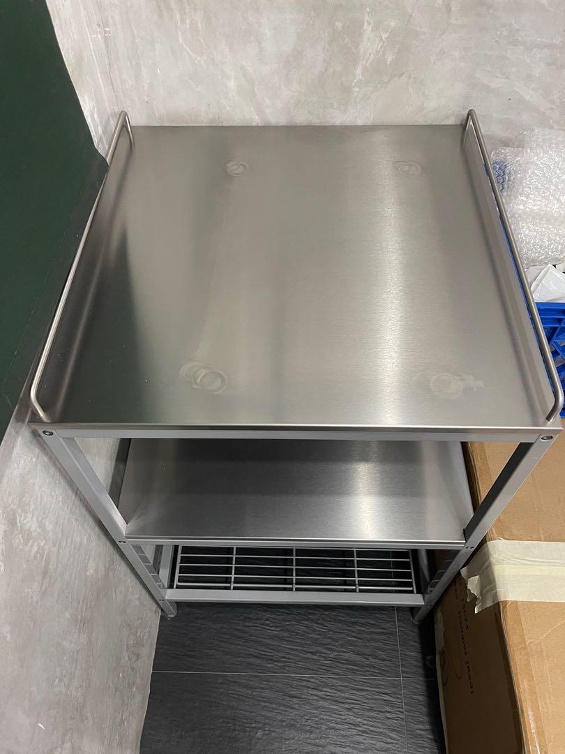Ikea kitchen table stainless steel top, Furniture & Home Living ...