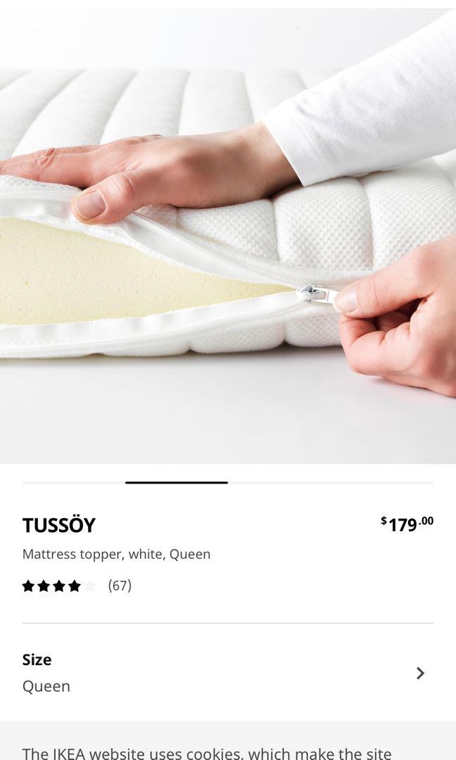 ikea queen mattress topper furniture home living bedding towels on carousell