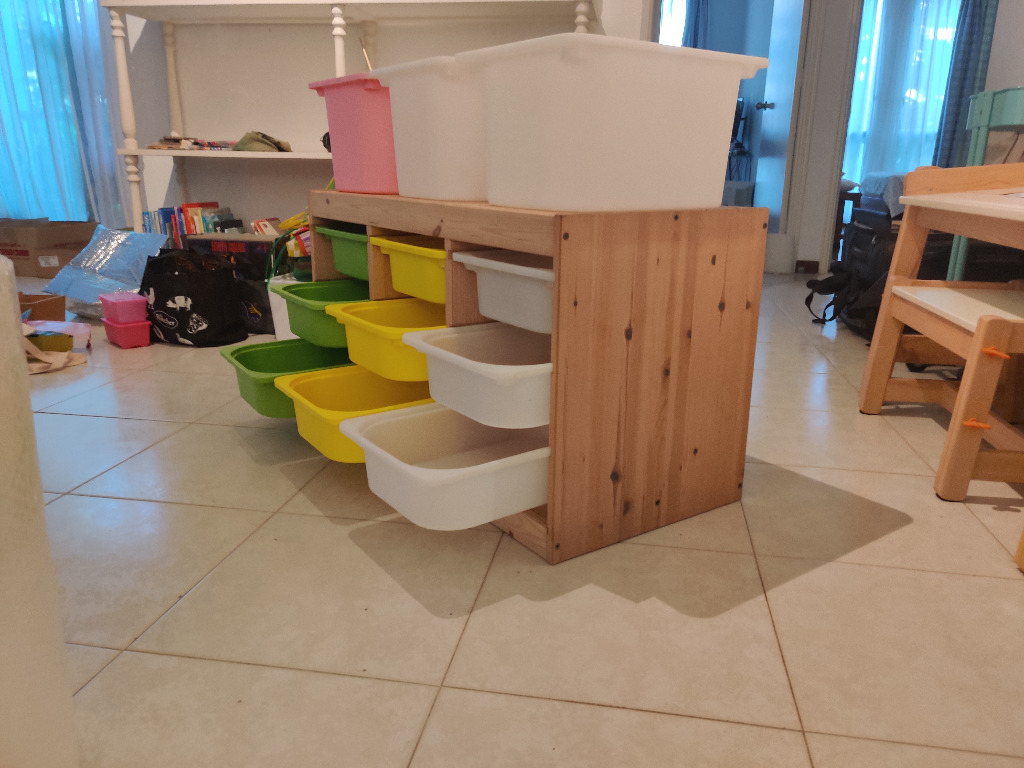 Ikea Trofast Pine Storage Unit with 9 Shallow Trays and 3 Large Trays