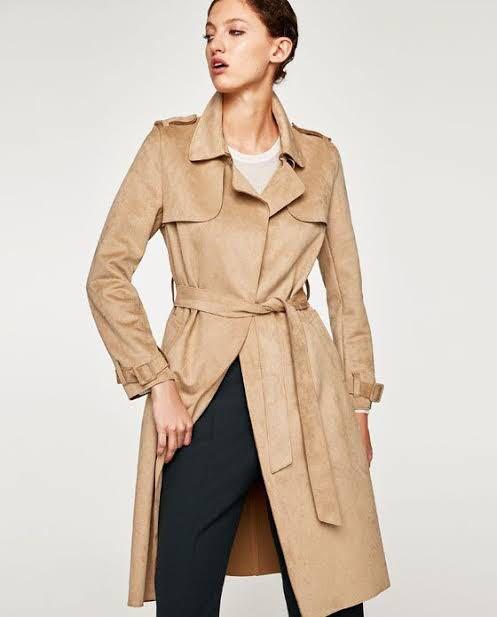 Stradivarius suede coat hot sale