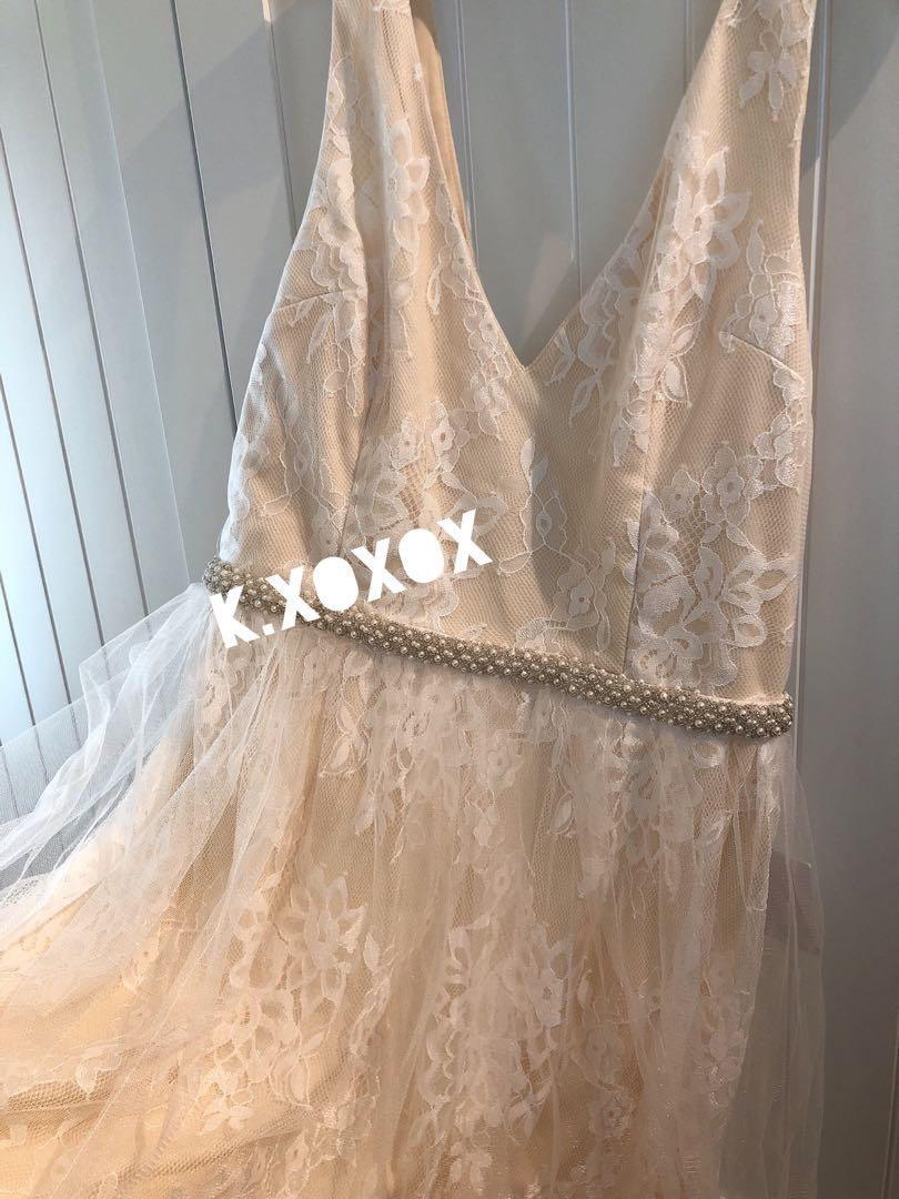 Sweet love ivory lace beaded maxi dress online