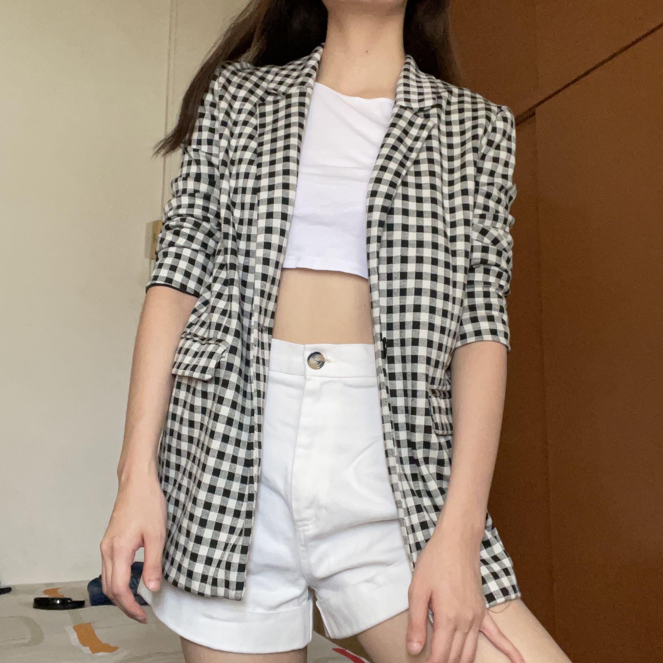 Mango Gingham Blazer
