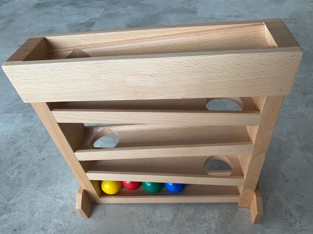 MONTESSORI INFANT WOODEN RAMP BALL TRACKER, Babies & Kids, Infant ...