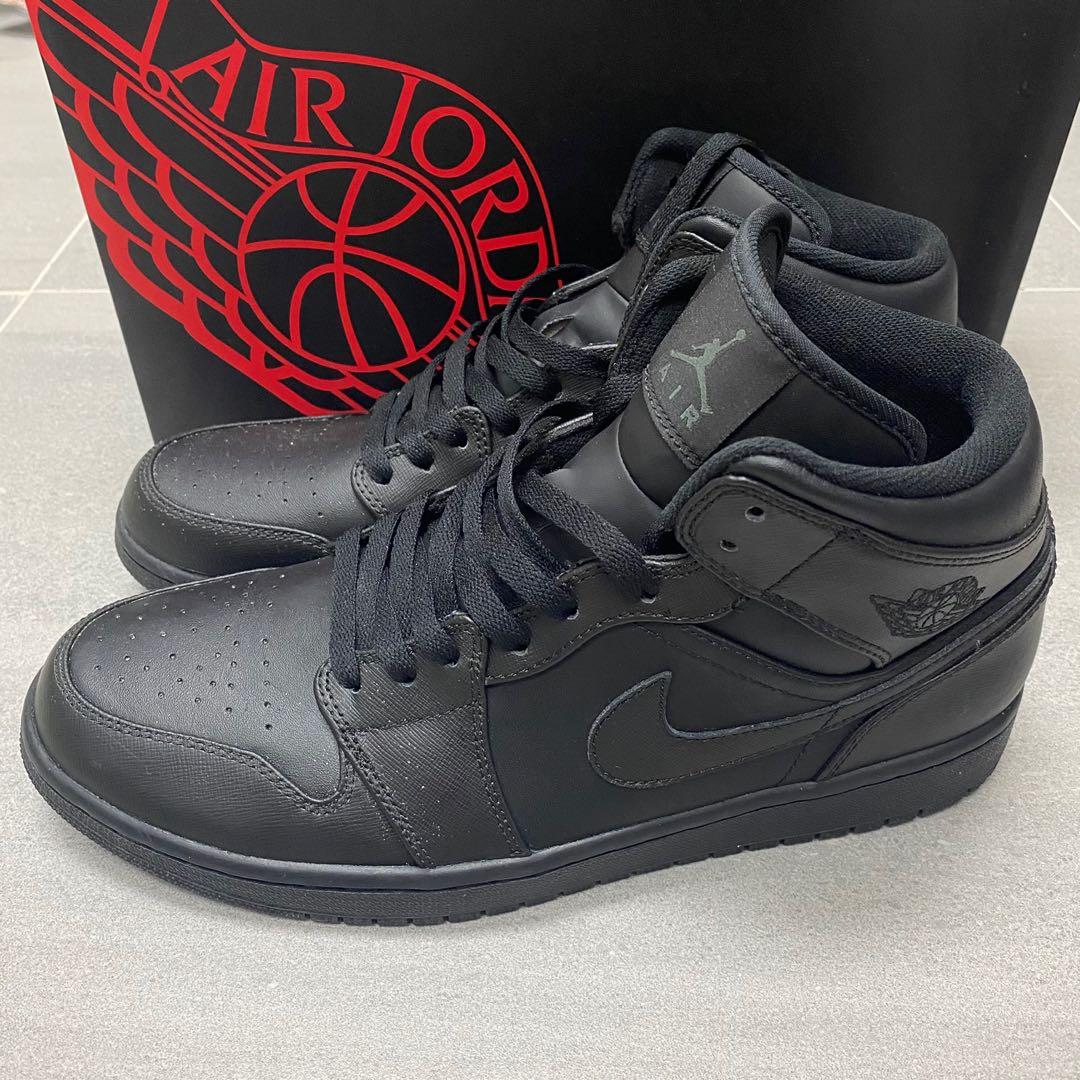 Nike Air Jordan MID Shoes Sneaker Triple Black US sz 11 Carousell