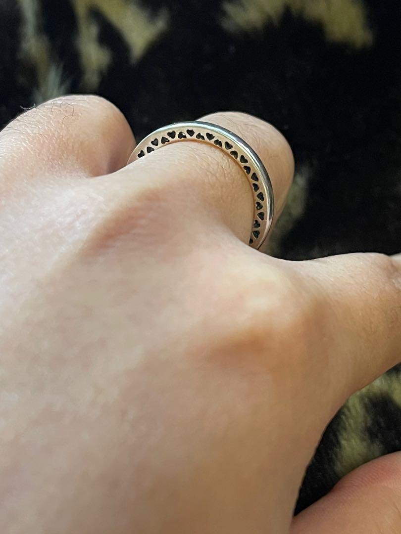 PANDORA CLASSIC HEARTS OF PANDORA RING Silver Size 52 Women s