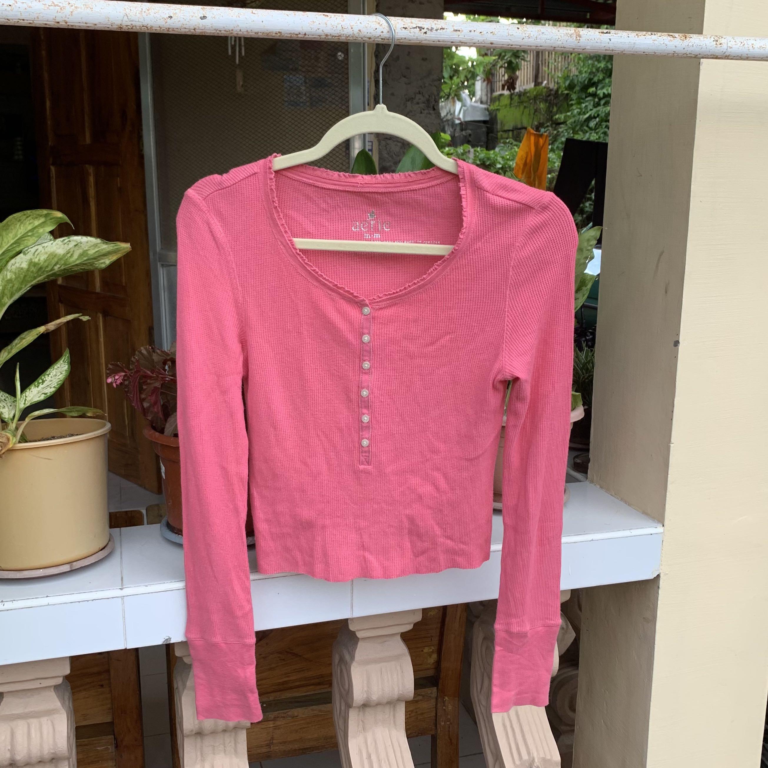 pink cropped cardigan long sleeve 