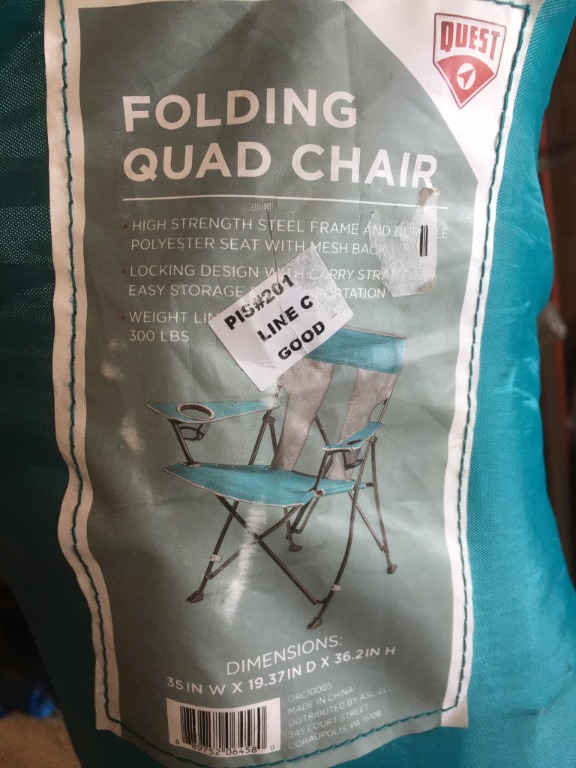 quest folding quad all terrain chair sports equipment hiking camping on carousell