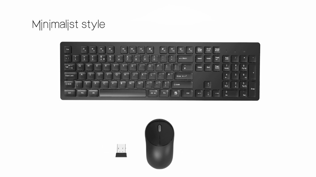 RATEL Wireless Keyboard Mouse Combo, 2.4GHz Slim FullSized Silent