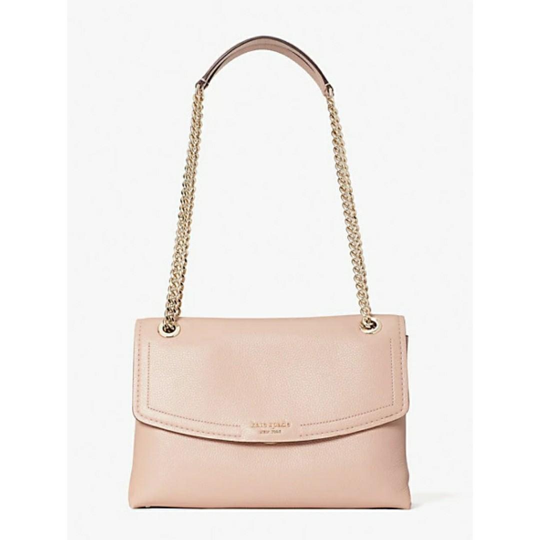 SALES Kate Spade Florence Large Shoulder Sling Bag Black Flappy Pink