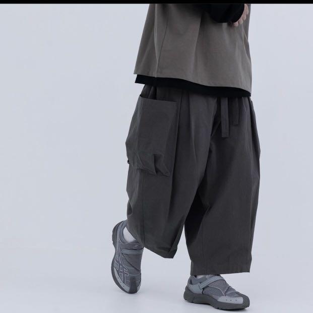 Simple design - strap washed cargo pants ( goopi ), 男裝, 褲＆半截