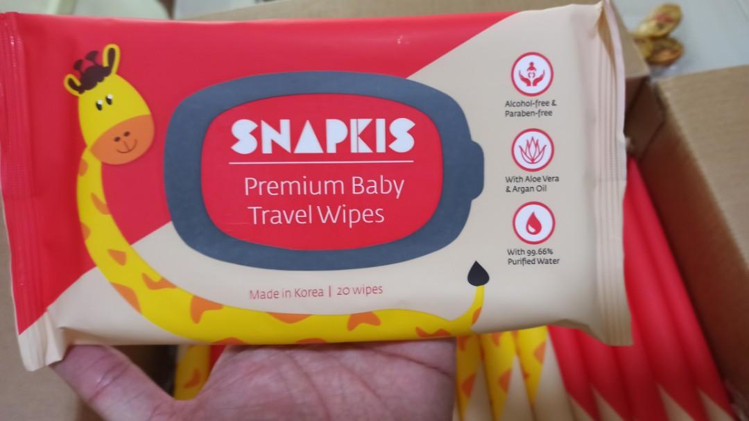18 Packs of Snapkis Premium Baby Travel Wipes 20 wipes per pack
